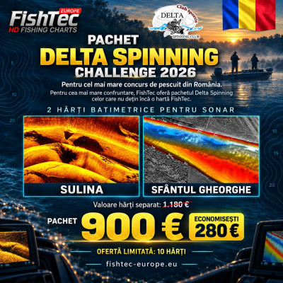 Pachet Delta Spinning Challenge 2026 – Hărți FishTec Sulina și Sfântul Gheorghe